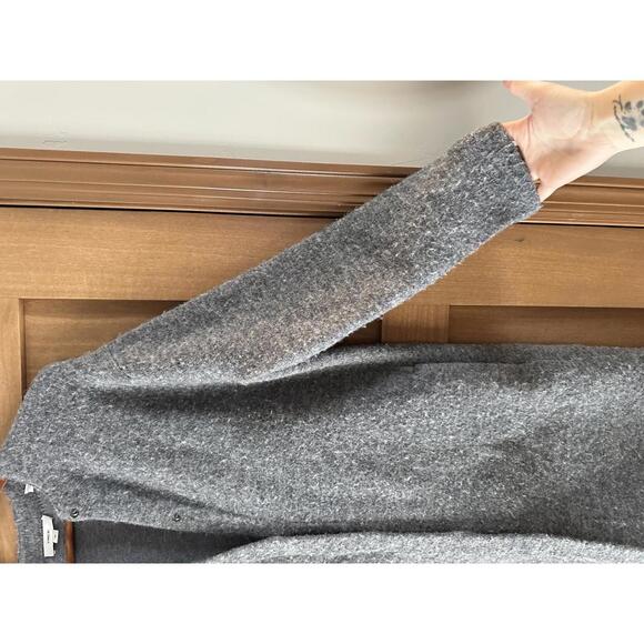 VINCE Wool/ Alpaca Blend Textured Soft Sculpted Car Coat Heather Gray size Small - Picture 4 of 15